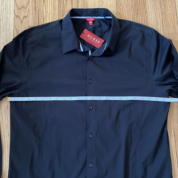 Guess mens black bottom up shirt XL  nwt - Picture 6 of 10